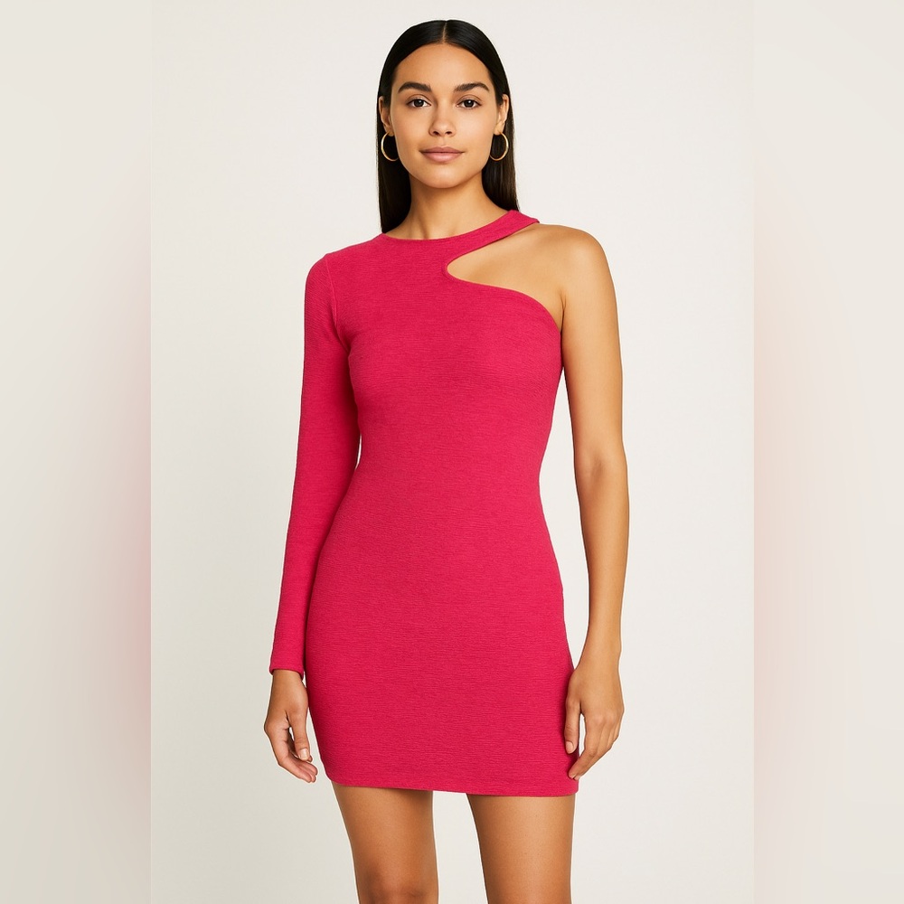 BCBGeneration Pink Asymmetrical Bodycon Dress